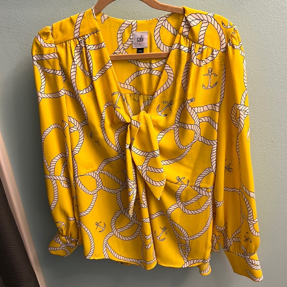 Cabi Yellow Long Sleeve Rope Top New without tags